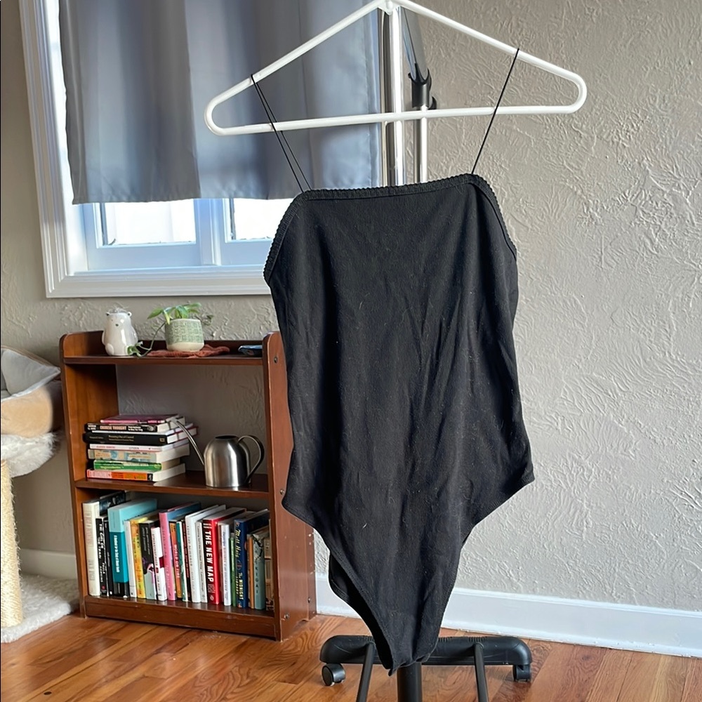 Black Spaghetti Strap Bodysuit